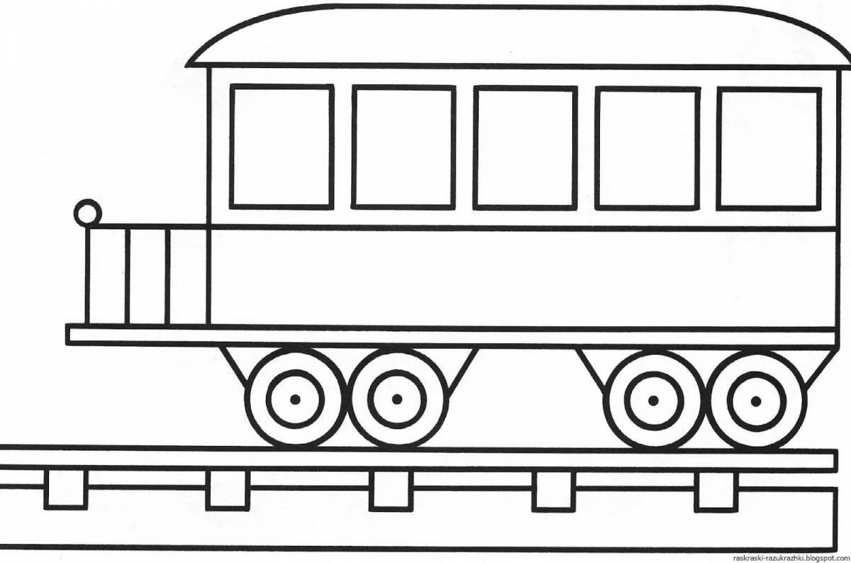 Coloring page of nice train trailer