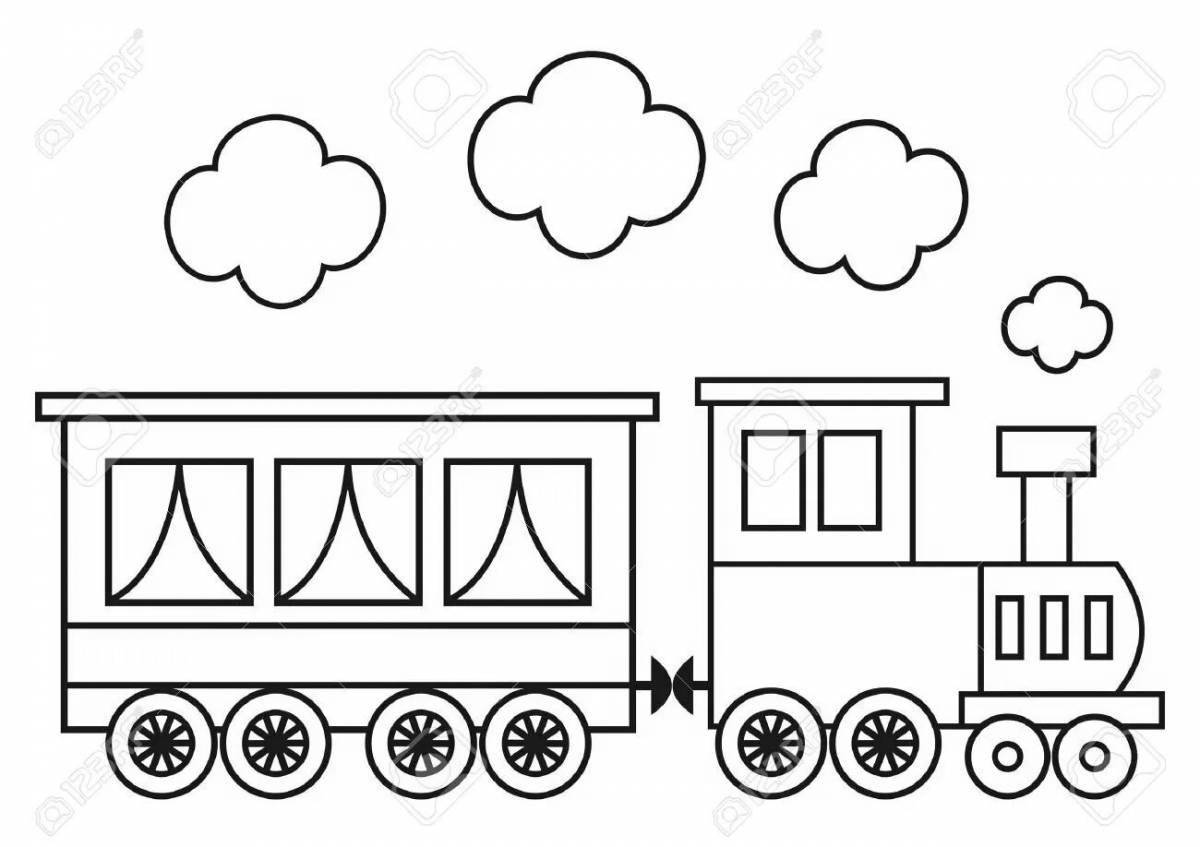 Fancy train trailer coloring page