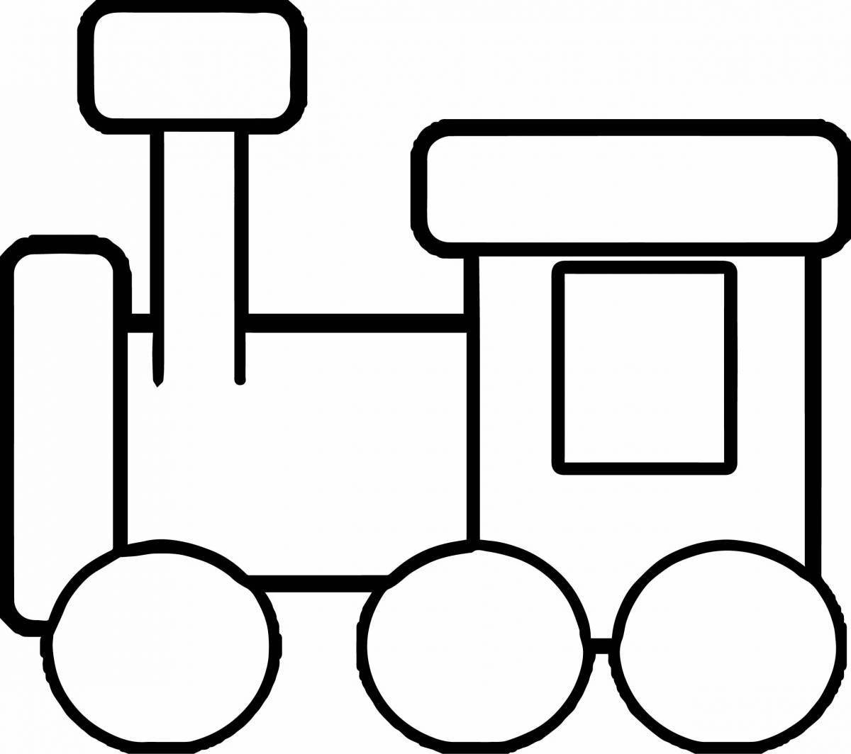 Modern train trailer coloring page