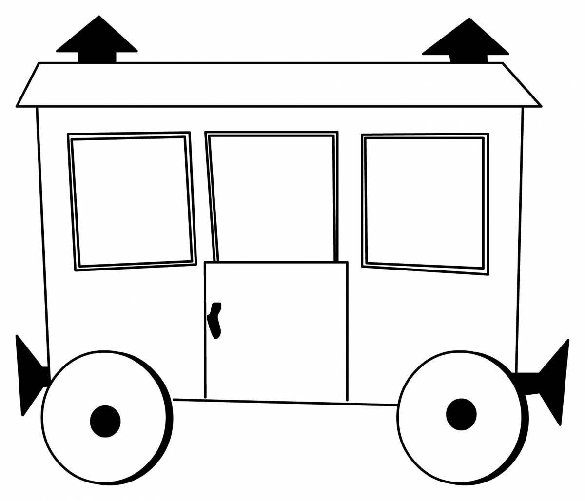 Coloring creative train trailer