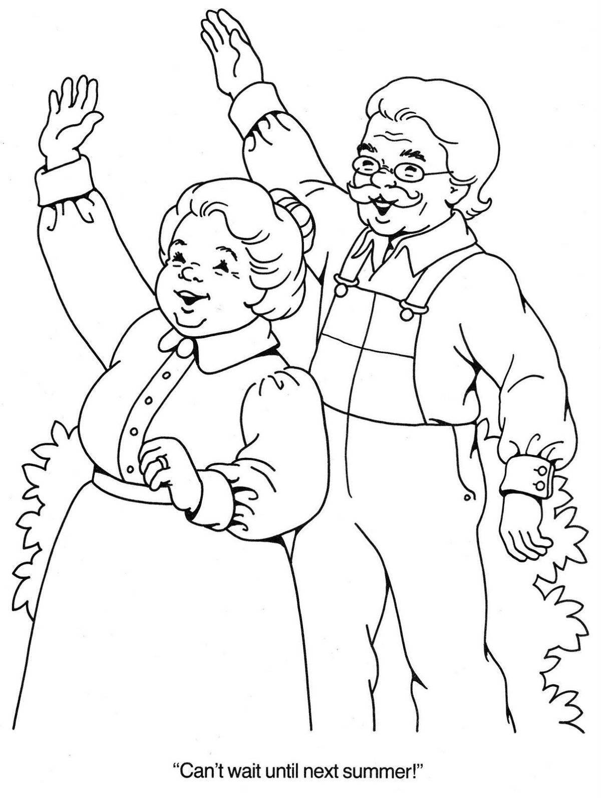 Entertainment coloring book for pensioners