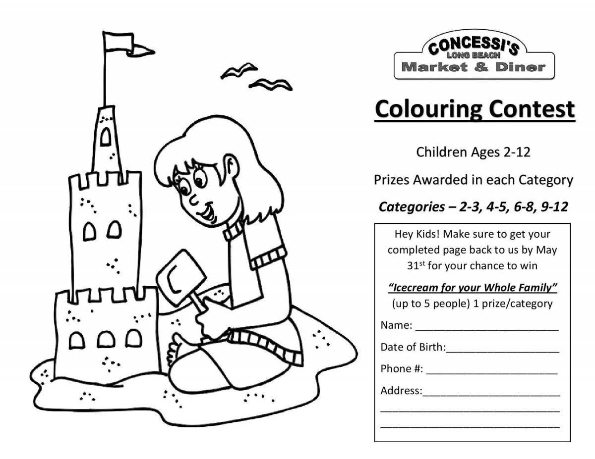 Attractive sand game coloring page