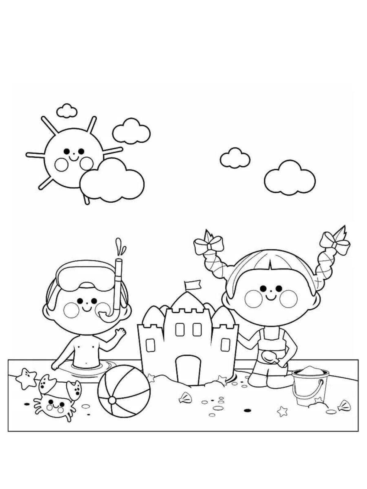 Bright sand game coloring page