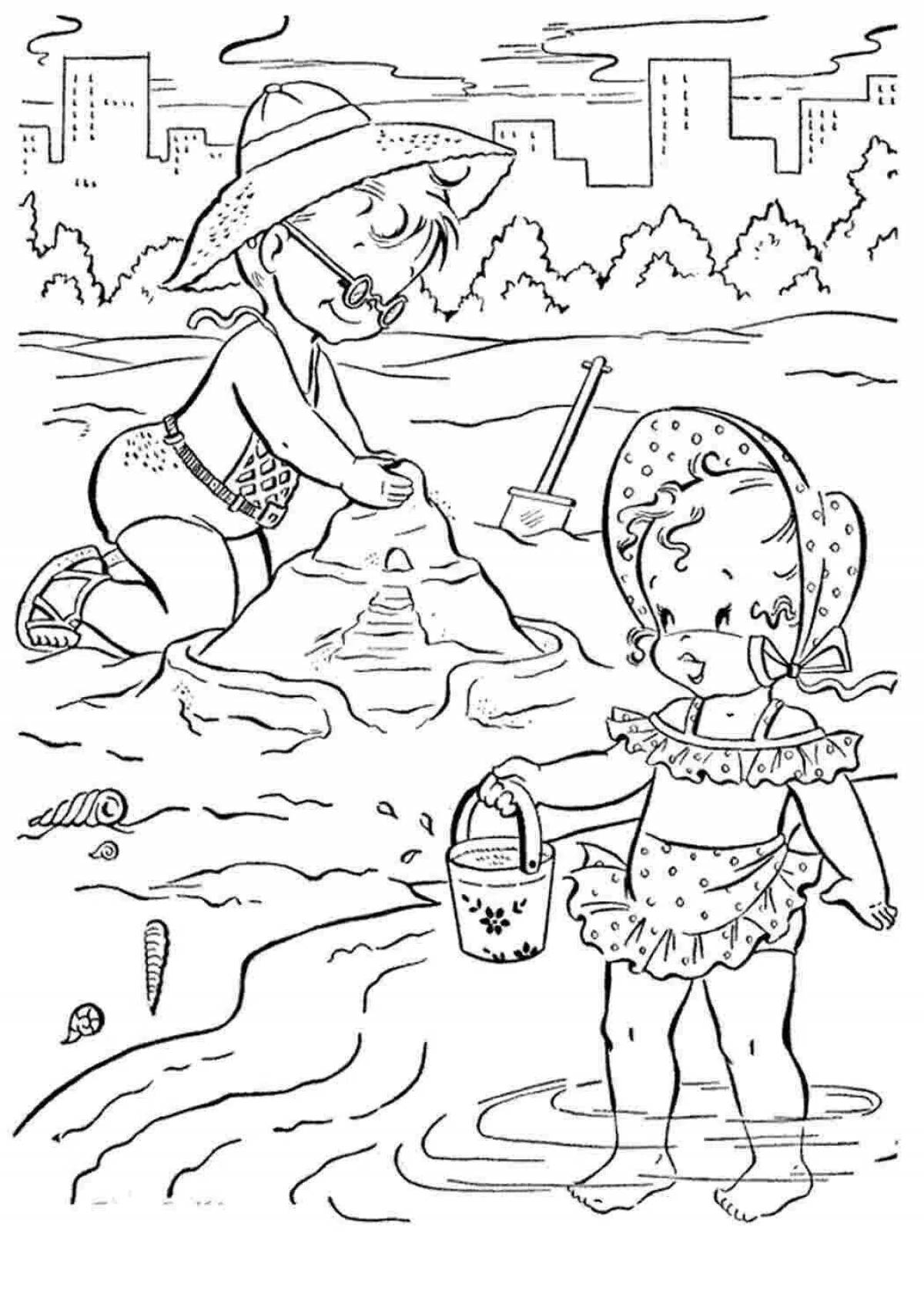 Crazy color sand game coloring pages