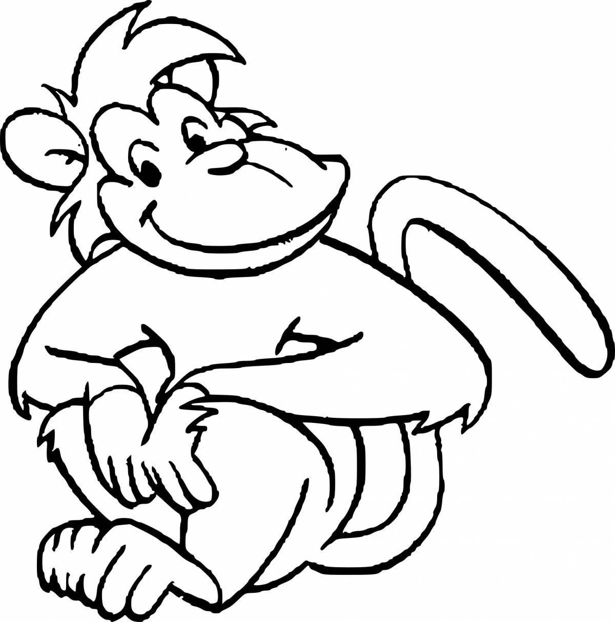 Amusing monkey figurine coloring page
