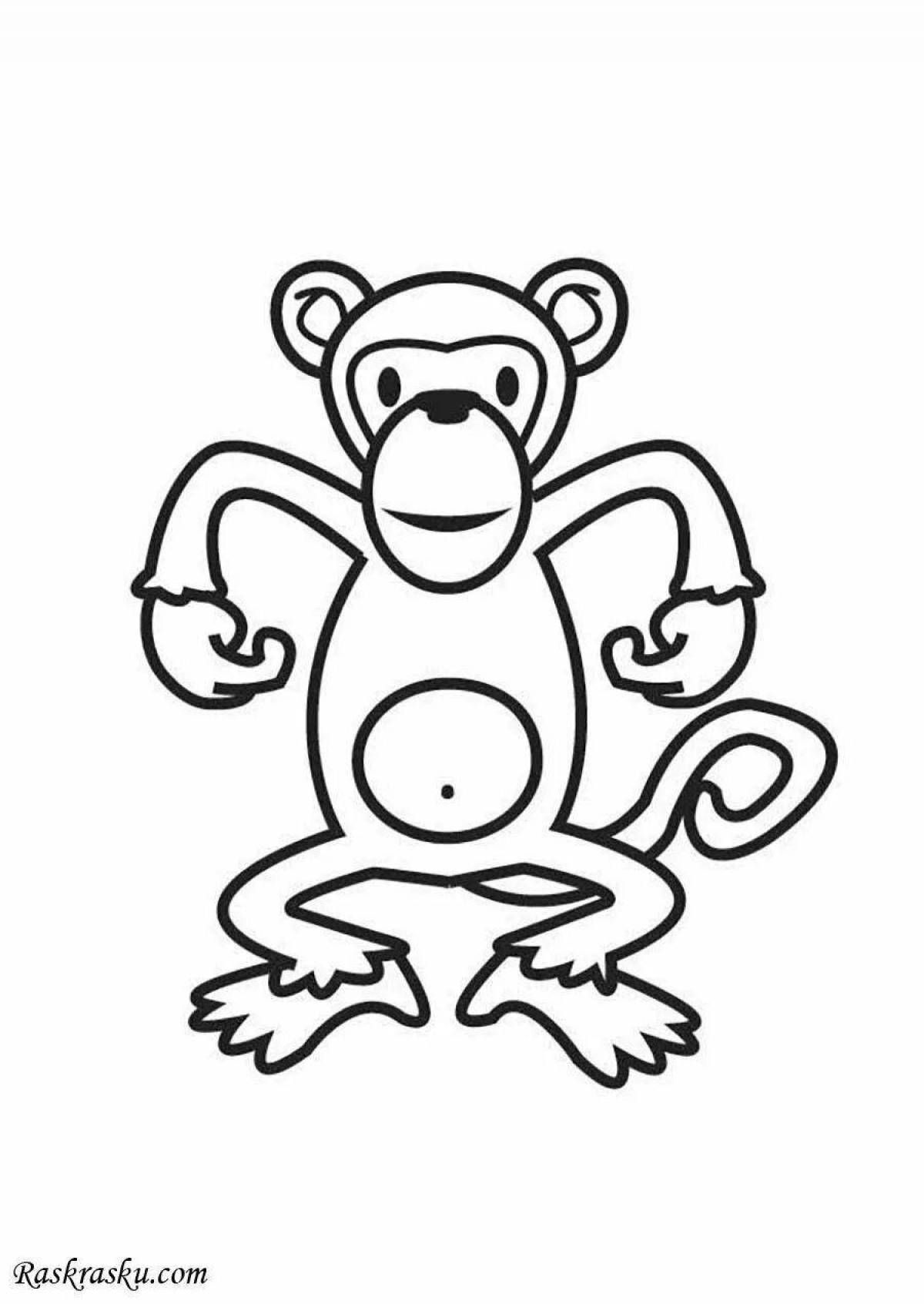 Раскраска очаровательная обезьяна
