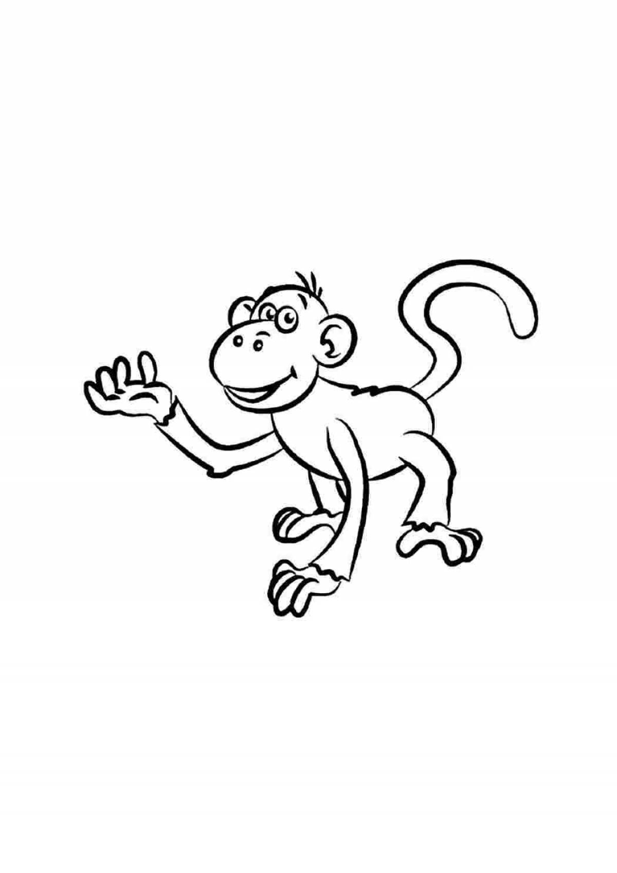 Очаровательная страница раскраски фигурки обезьяны