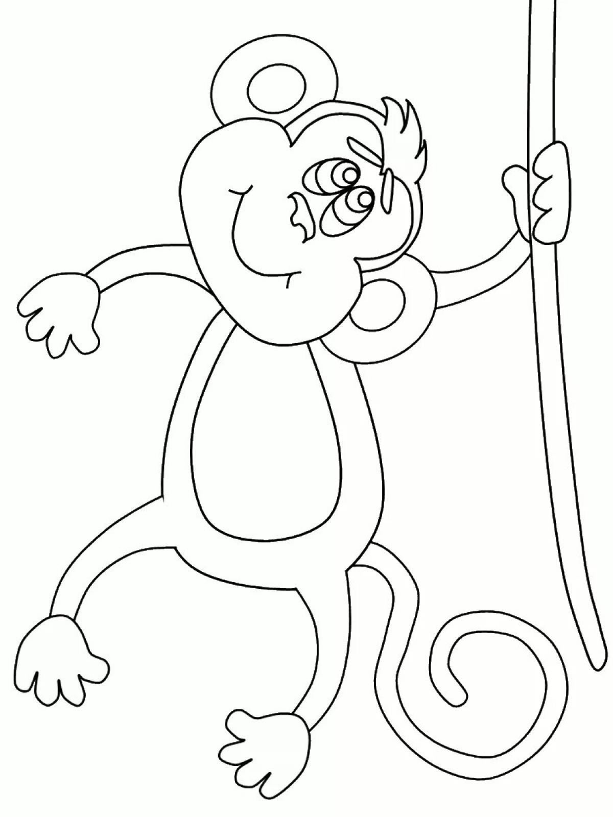 Раскраска славная обезьяна