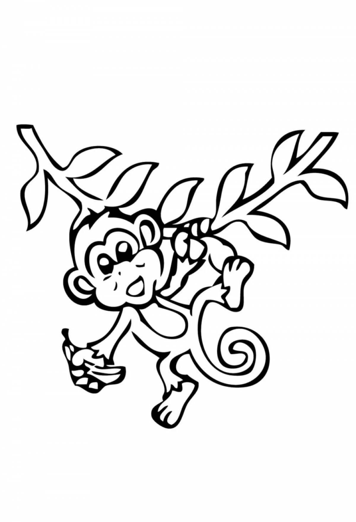 Gorgeous monkey figurine coloring page