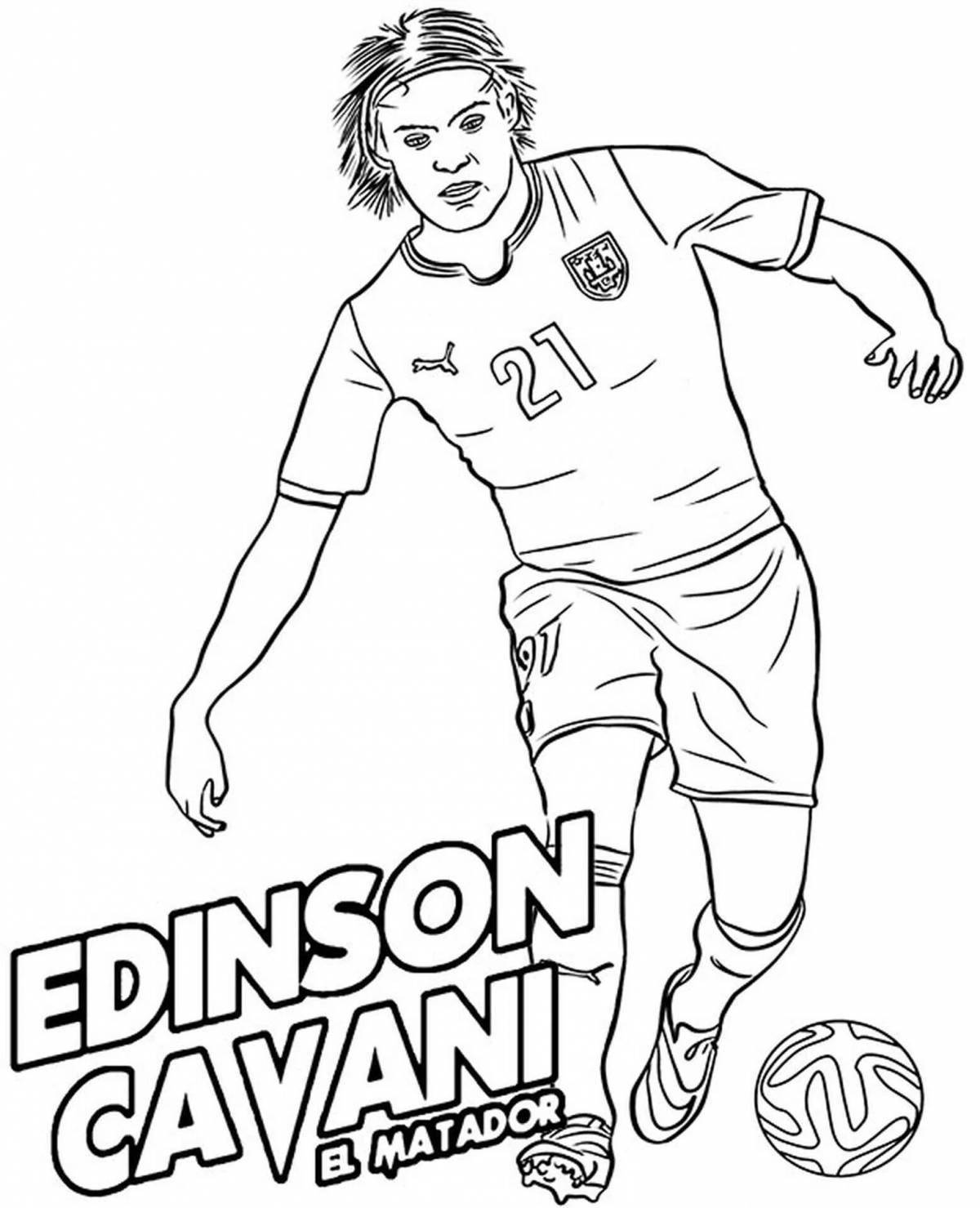 Coloring page funny football players psg