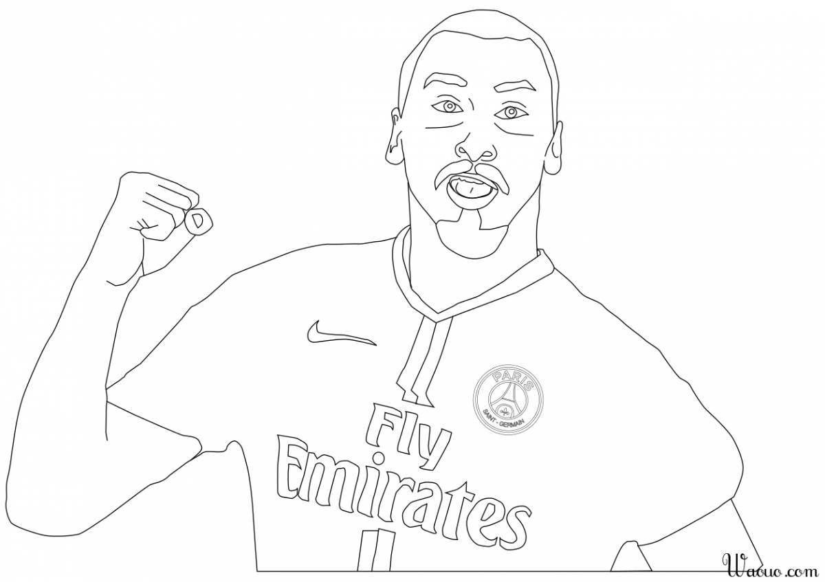 Coloring page great psg football players