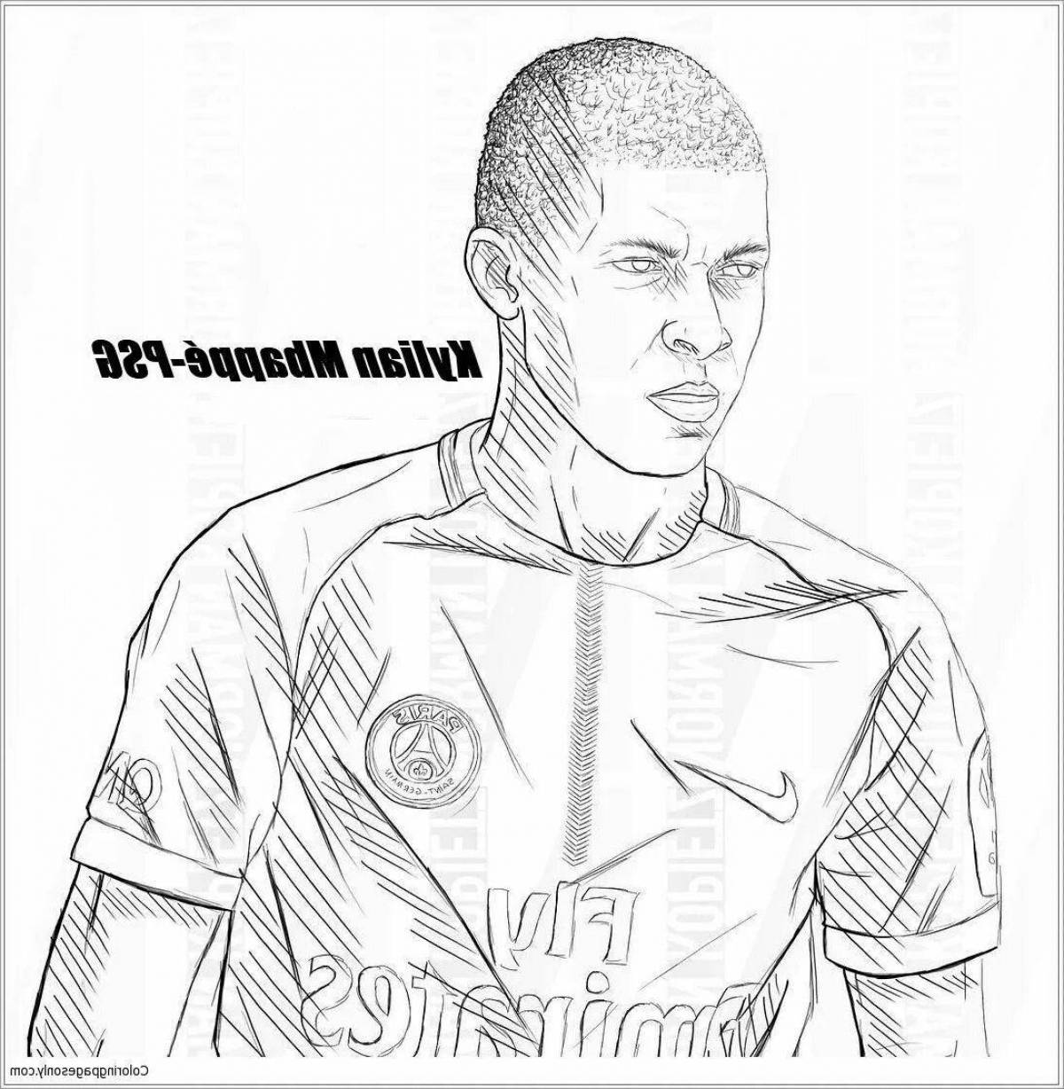 Coloring book fine psg football players