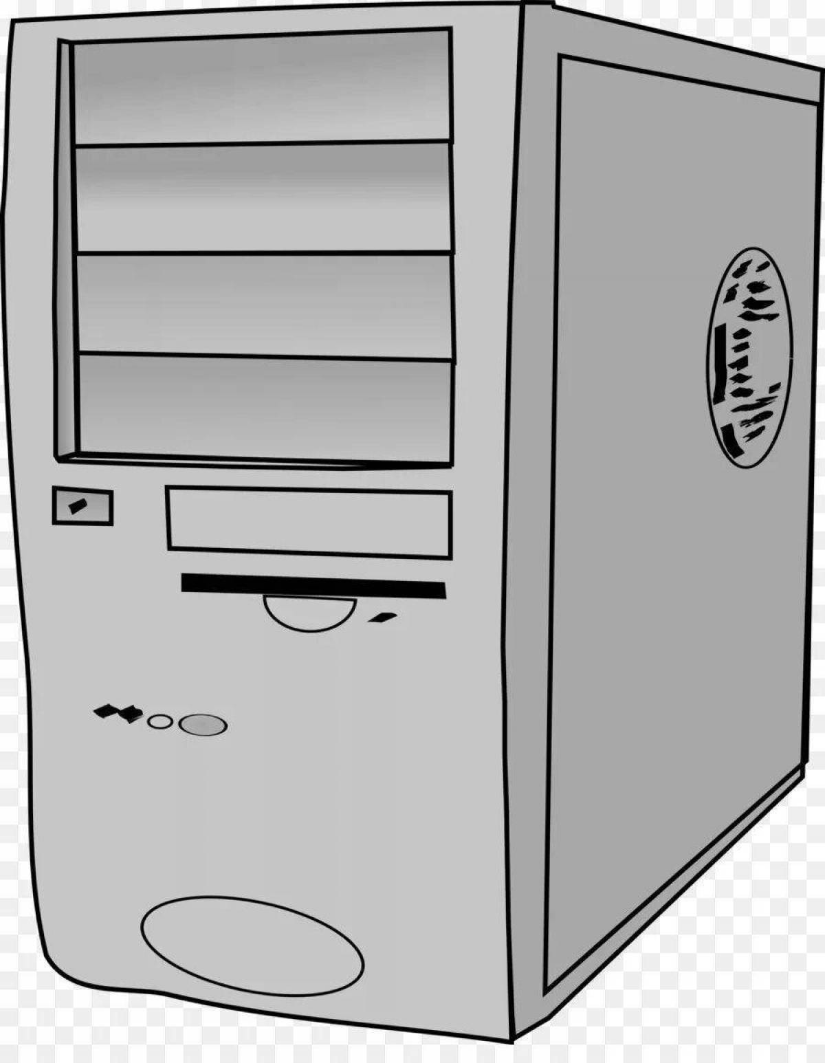 Amazing pc case coloring page