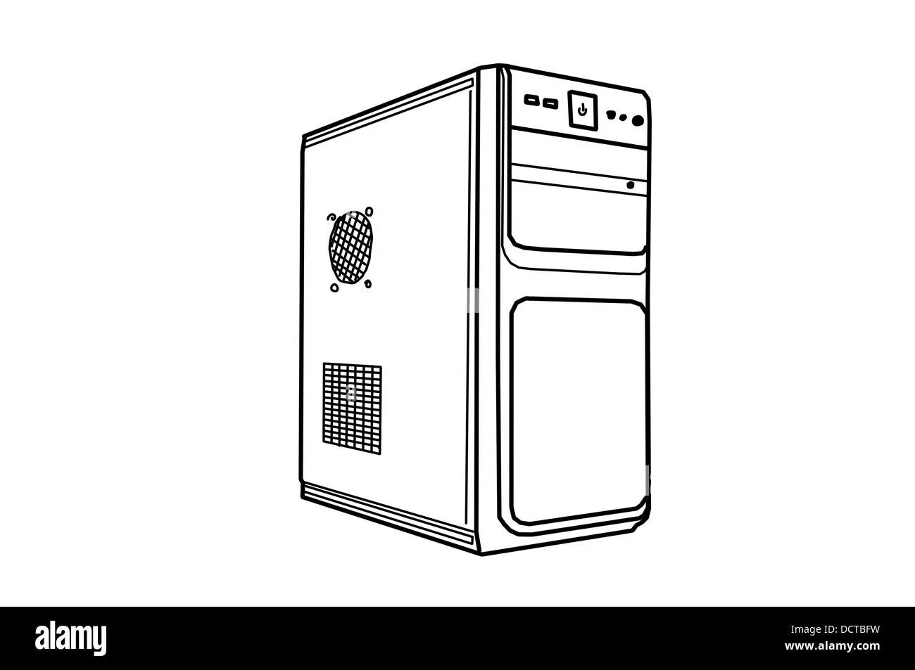 Pc case coloring page
