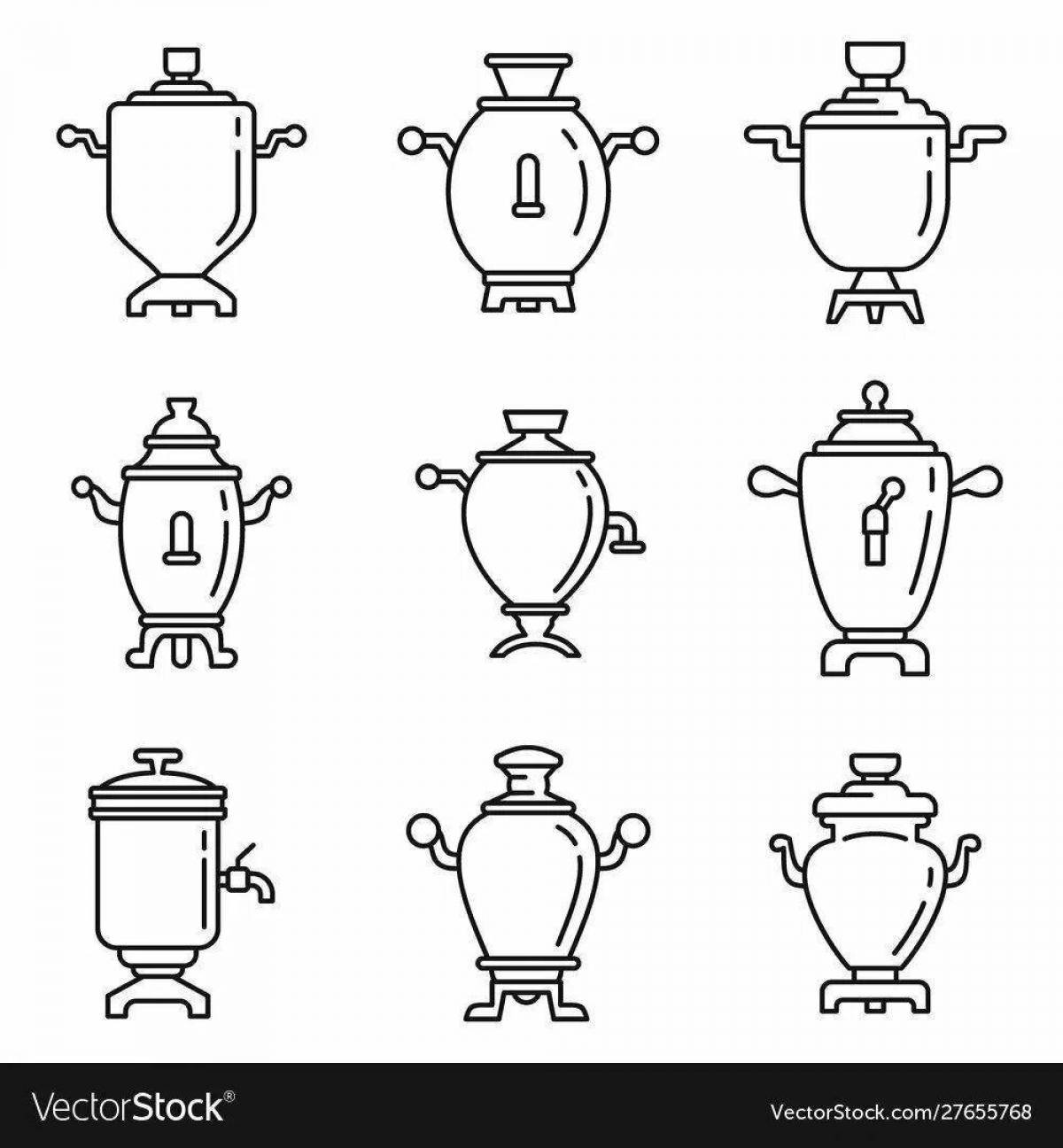 Coloring page magnificent samovar