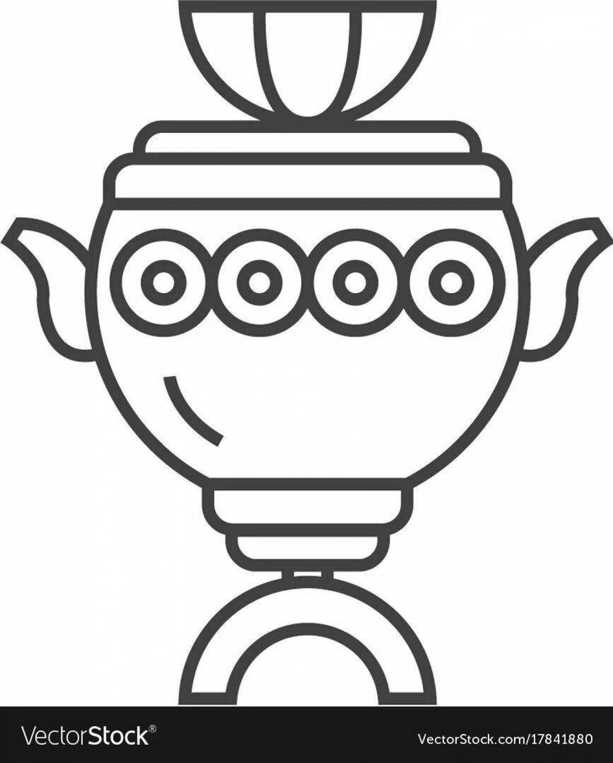 Coloring page dazzling samovar