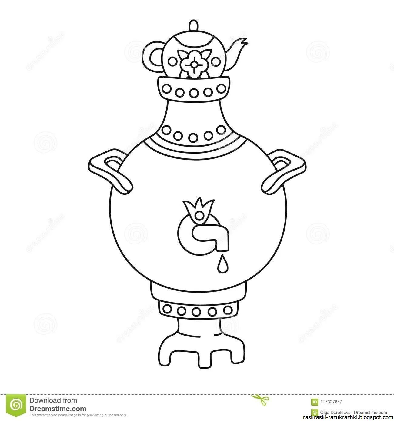 Coloring page wonderful samovar