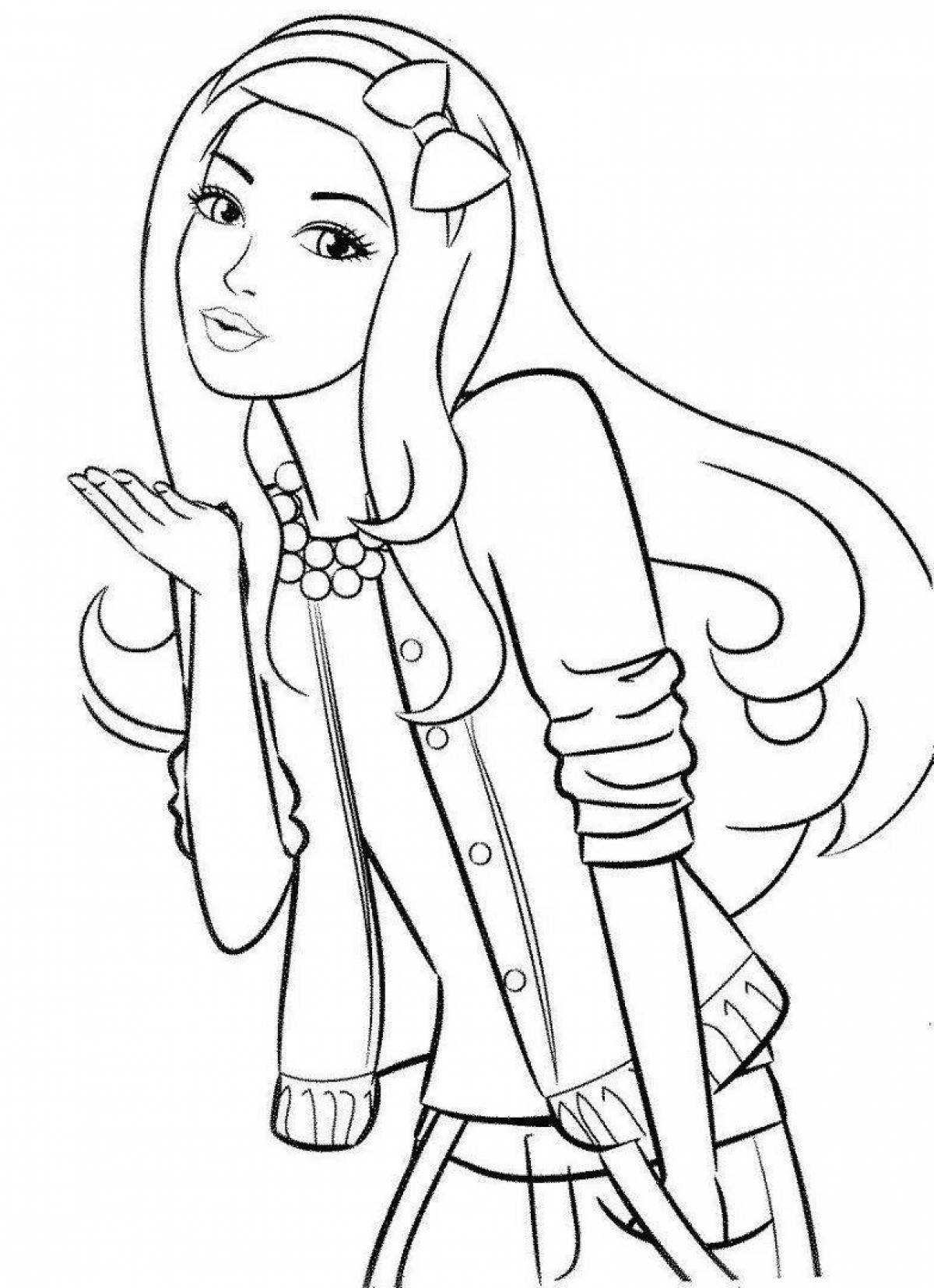 Radiant coloring page fashionista doll