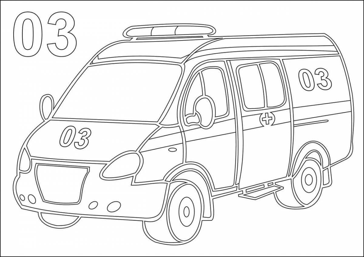 Colorful special purpose vehicle coloring page