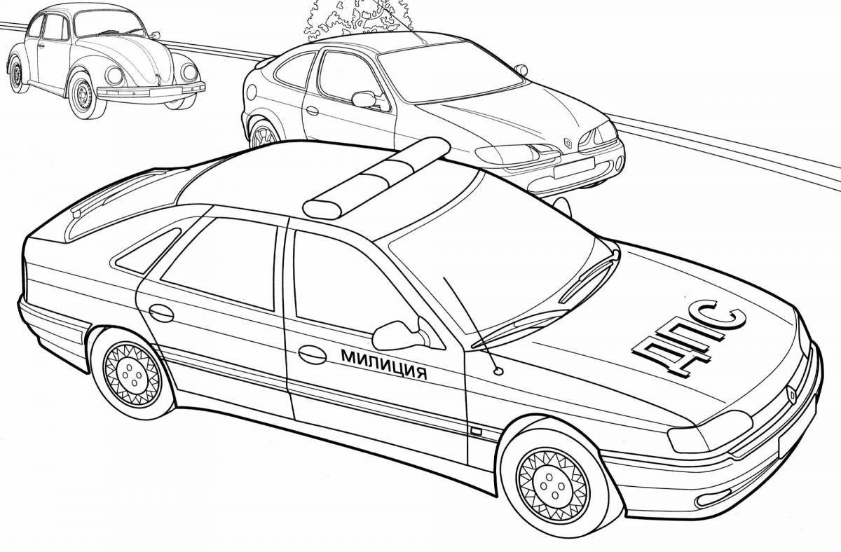 Colouring page amazing cars of special services