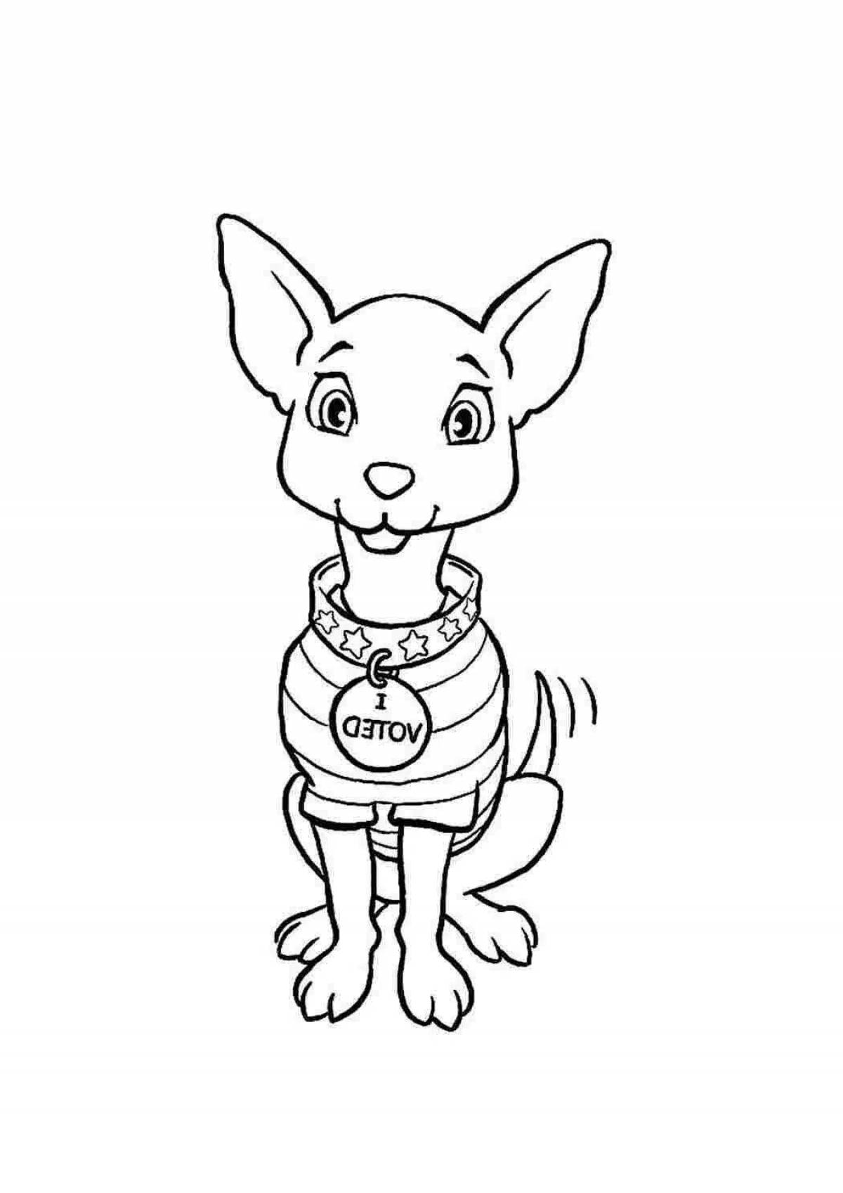 Joyful chihuahua coloring page