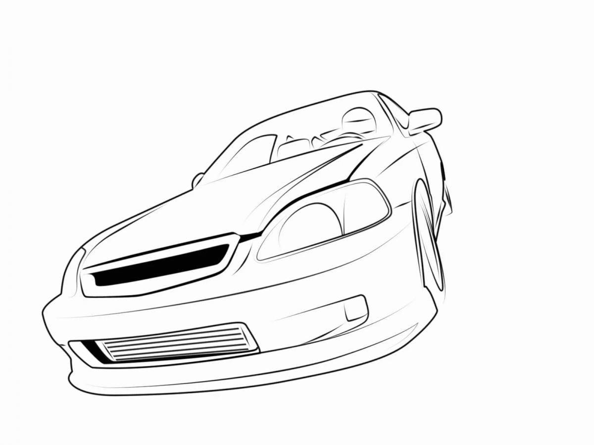 Coloring page exciting japanese cars