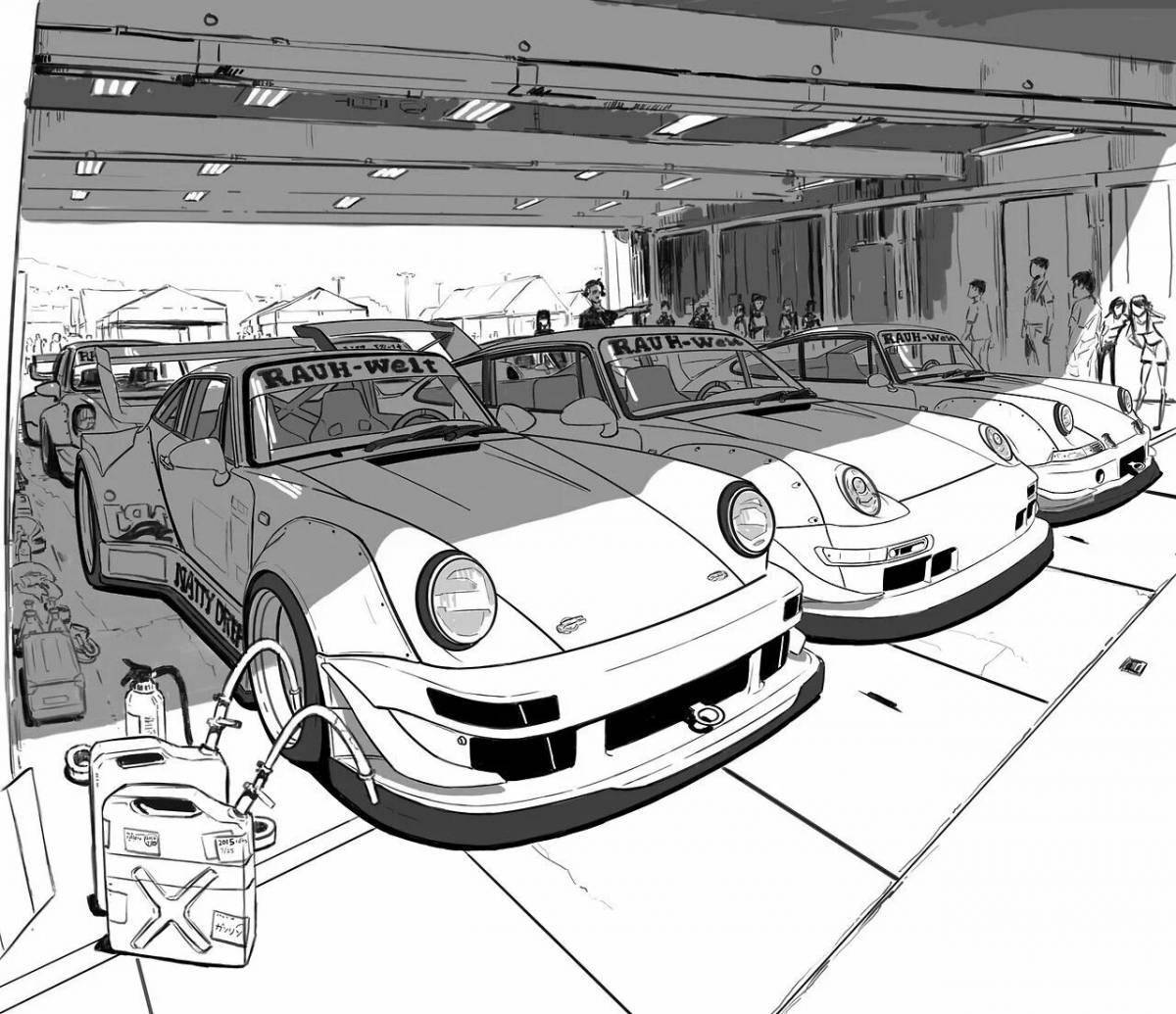 Fascinating Japanese cars coloring page