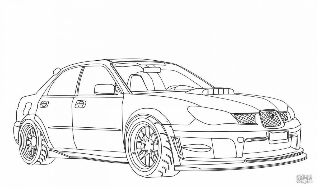 Playful japanese cars coloring book