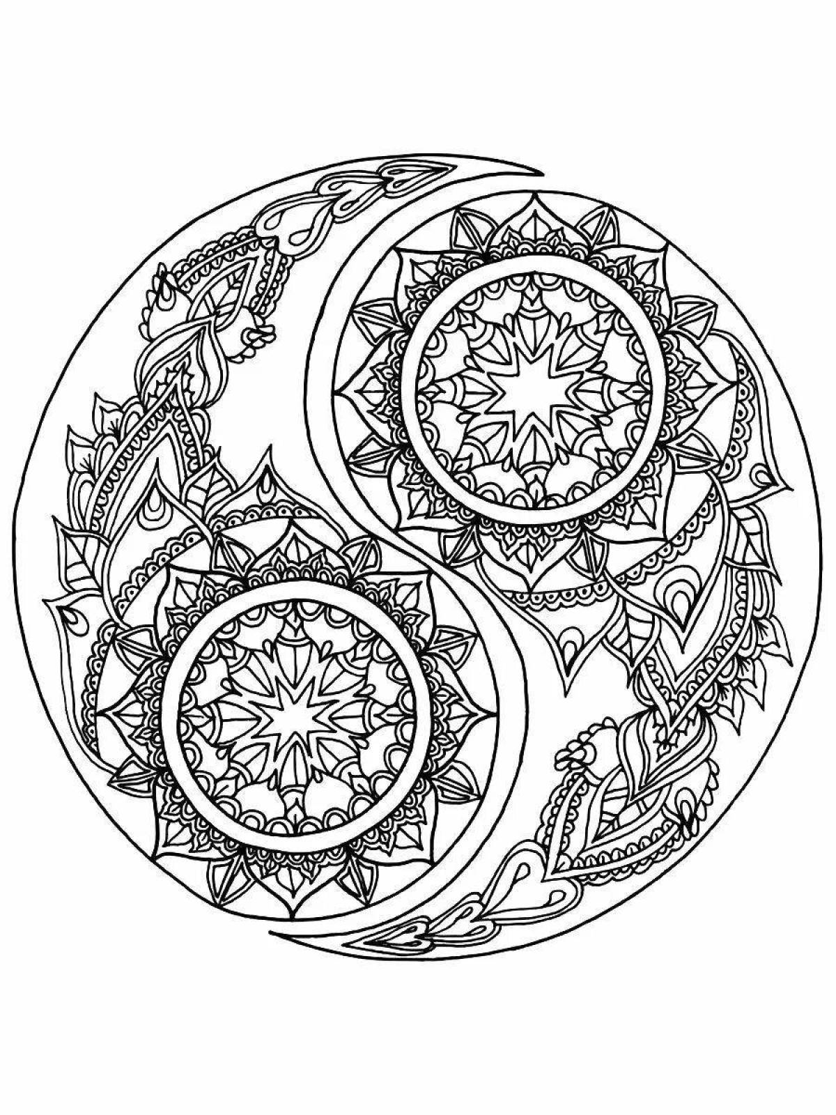 Relaxing mantra antistress coloring book