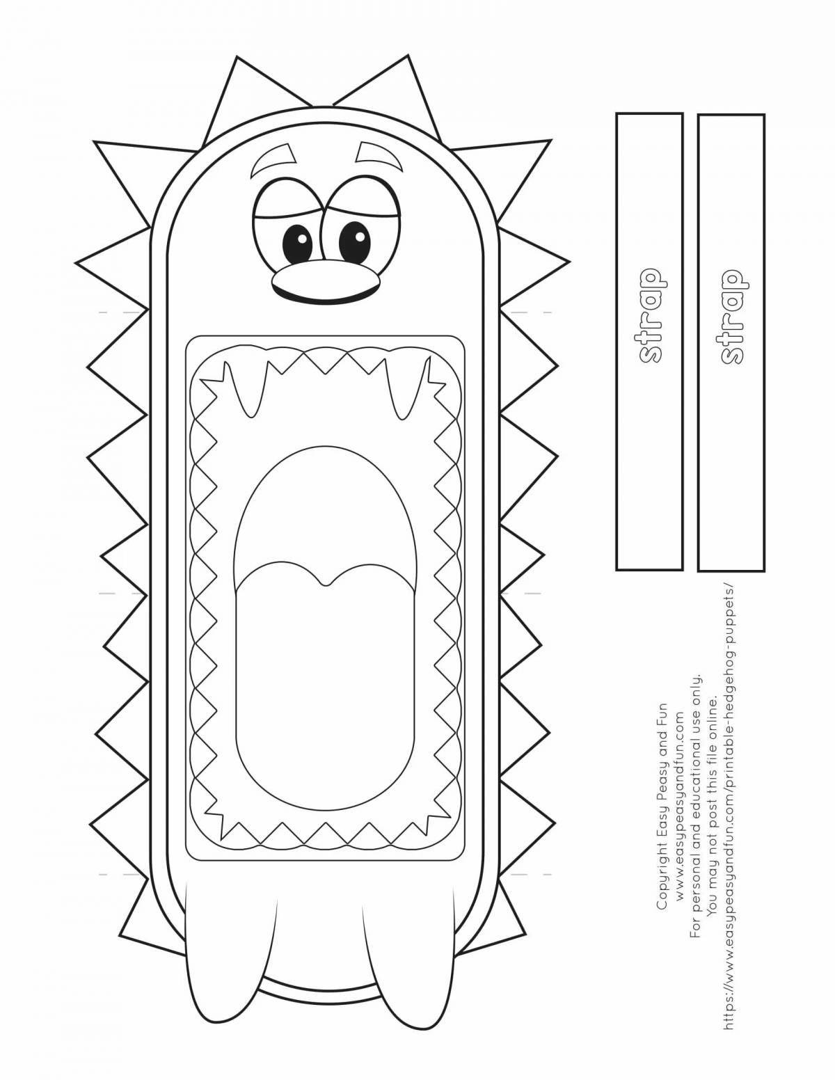 Detailed DIY origami coloring page