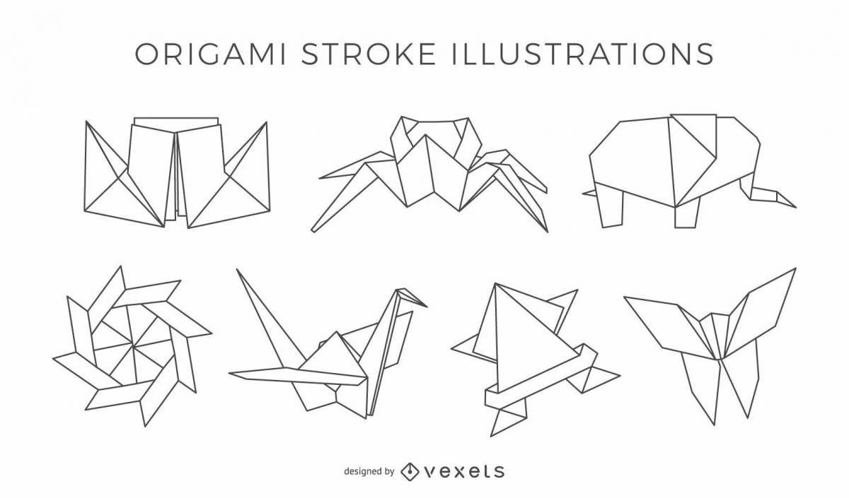 Amazing origami DIY coloring book