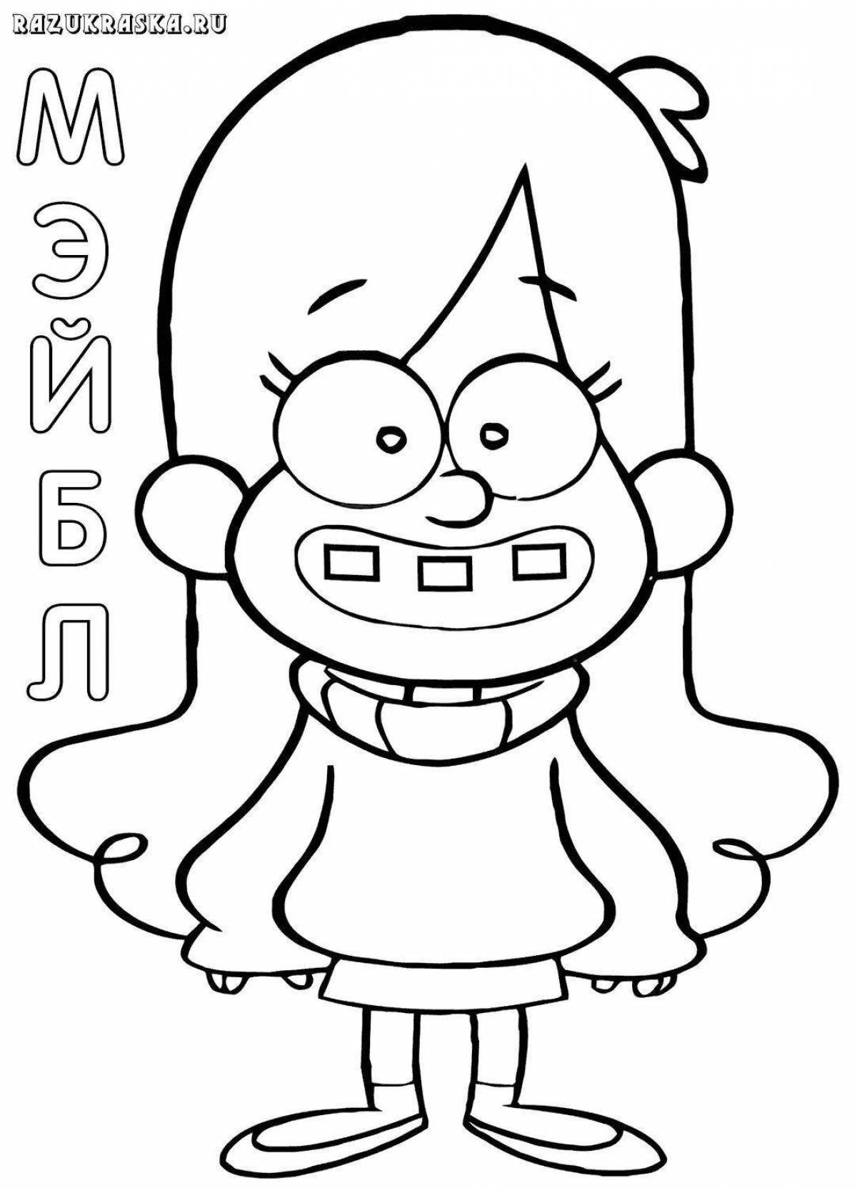Colorful mabel coloring page