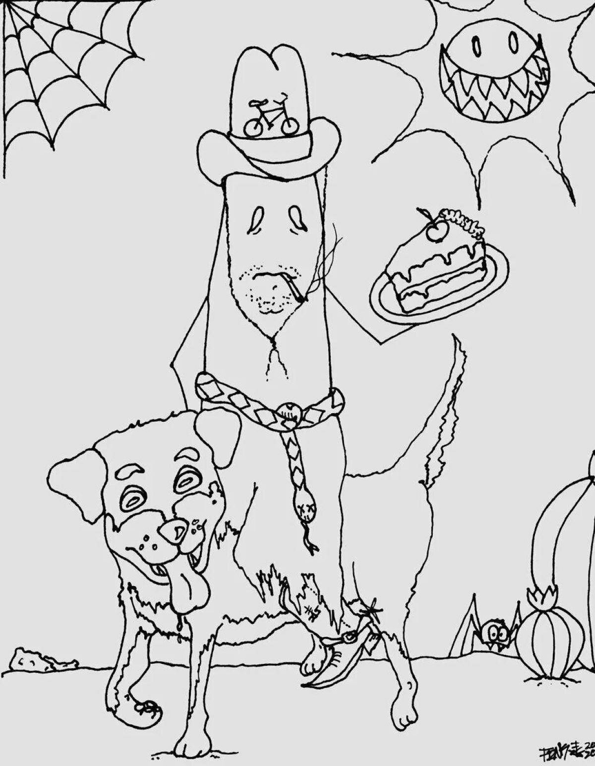 Coloring page festive mr pickles