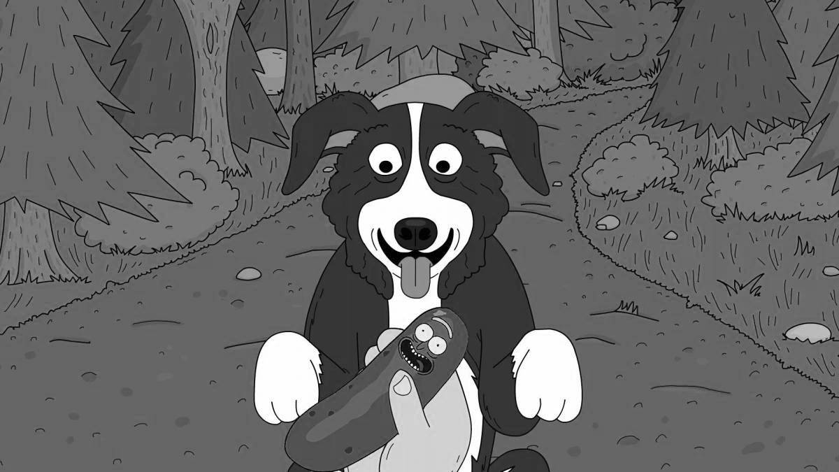 Mr Pickles coloring page with rich colors