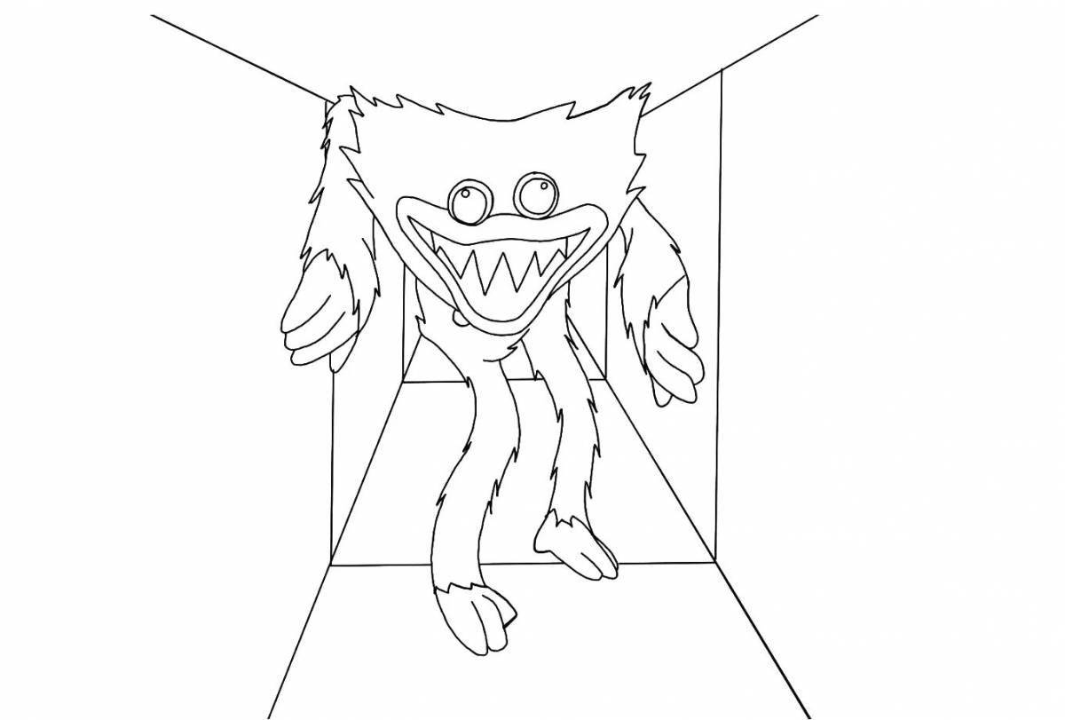 Coloring page charming gray monster