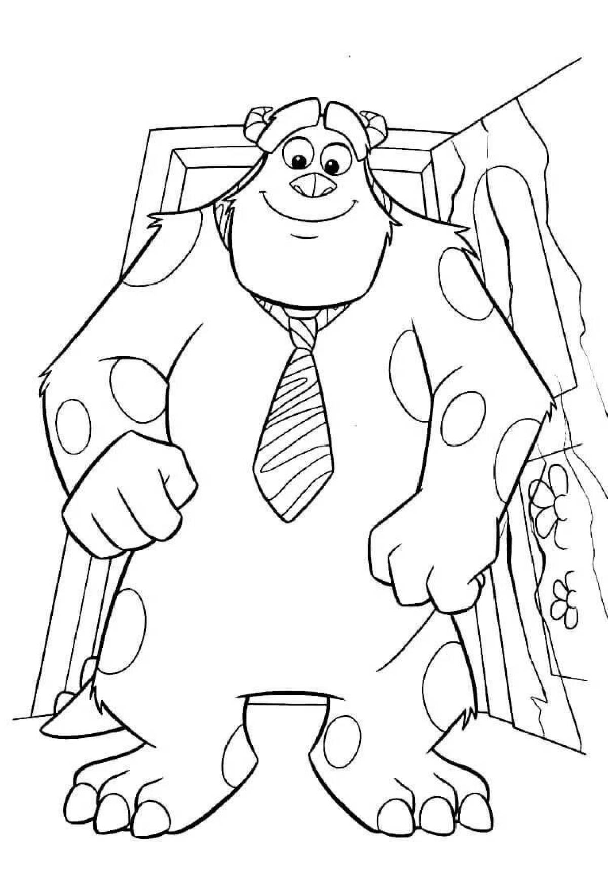 Coloring page charming gray monster