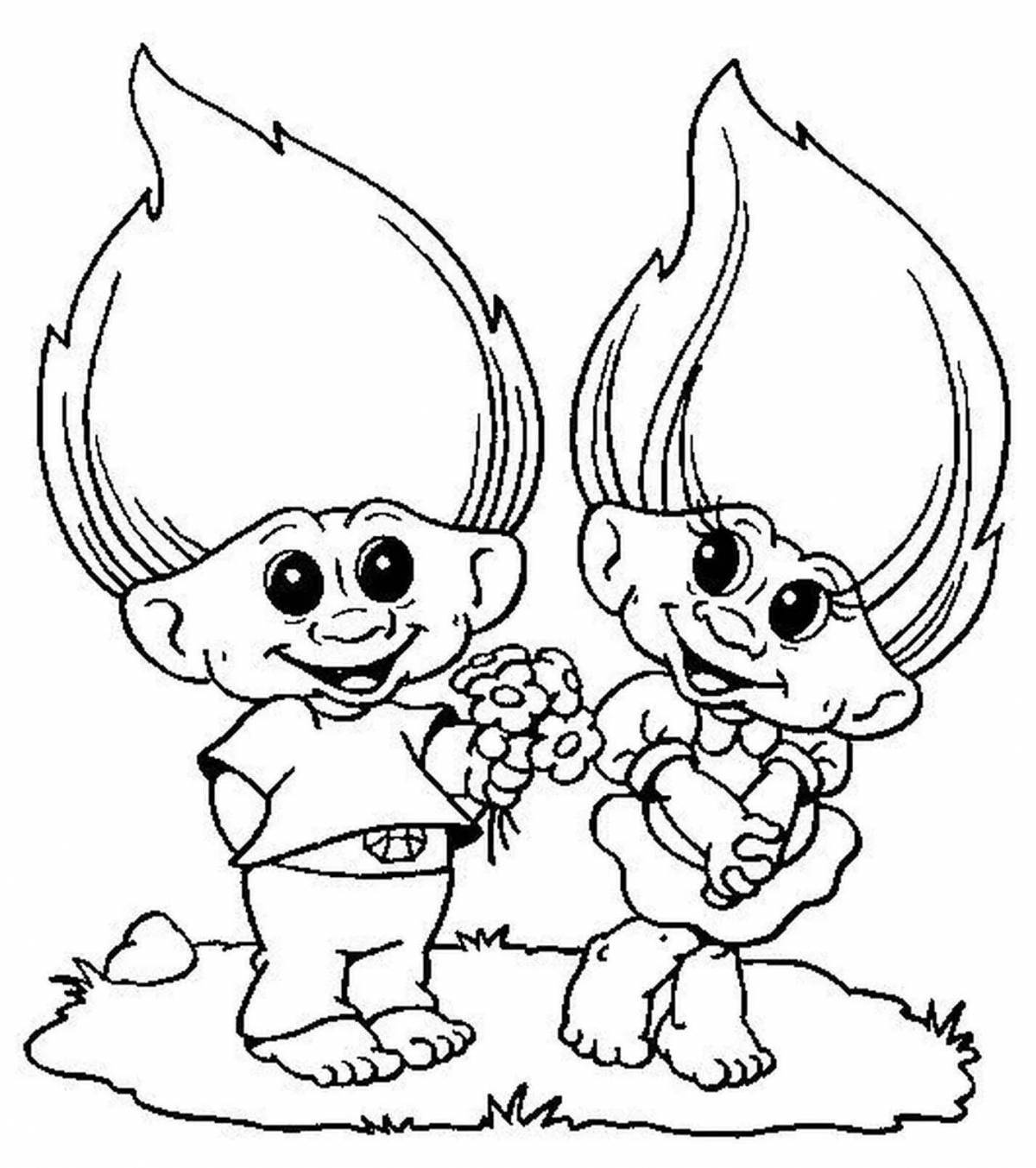 Fun coloring for kids trolls