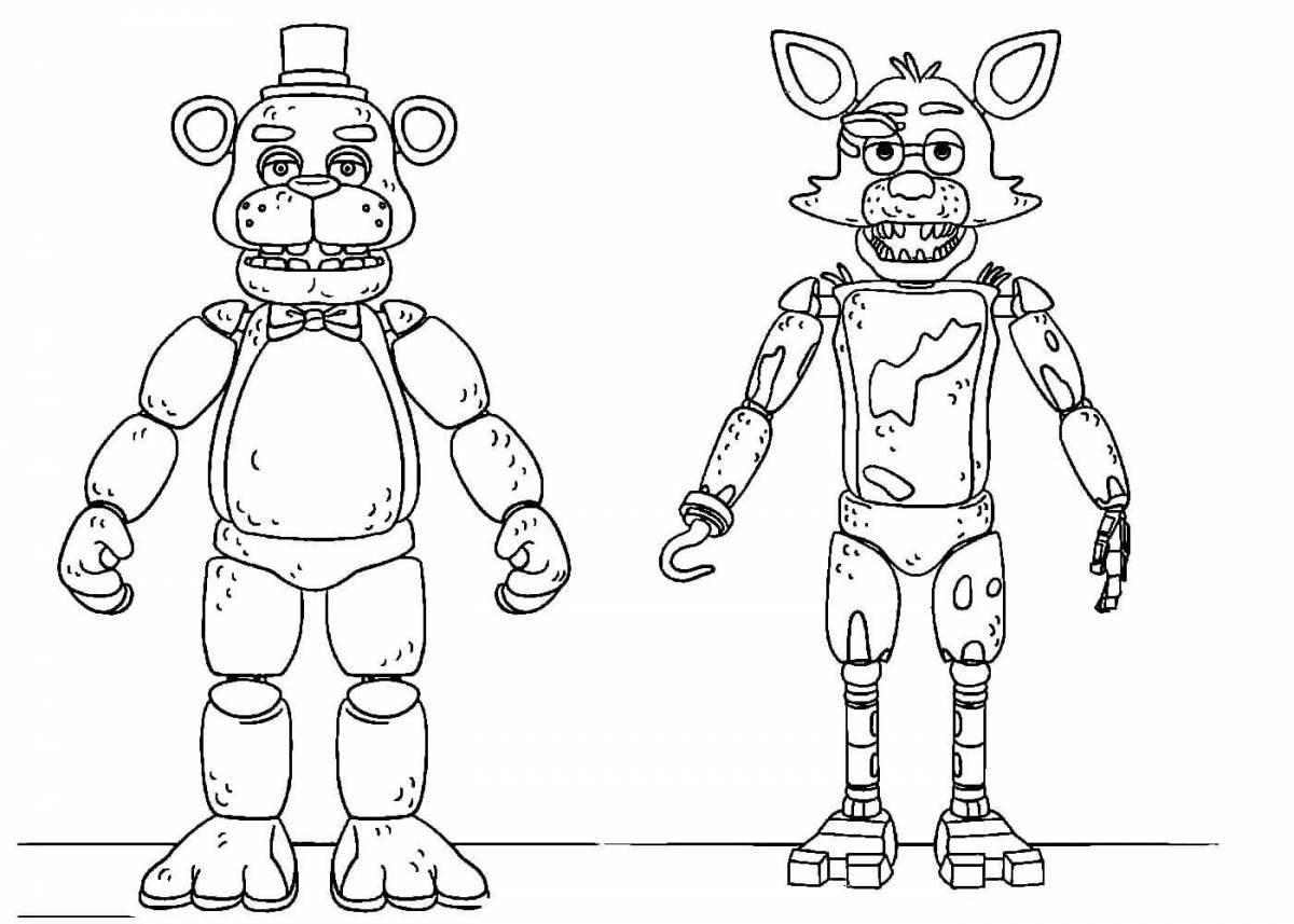 Playful freddy fighttime coloring page