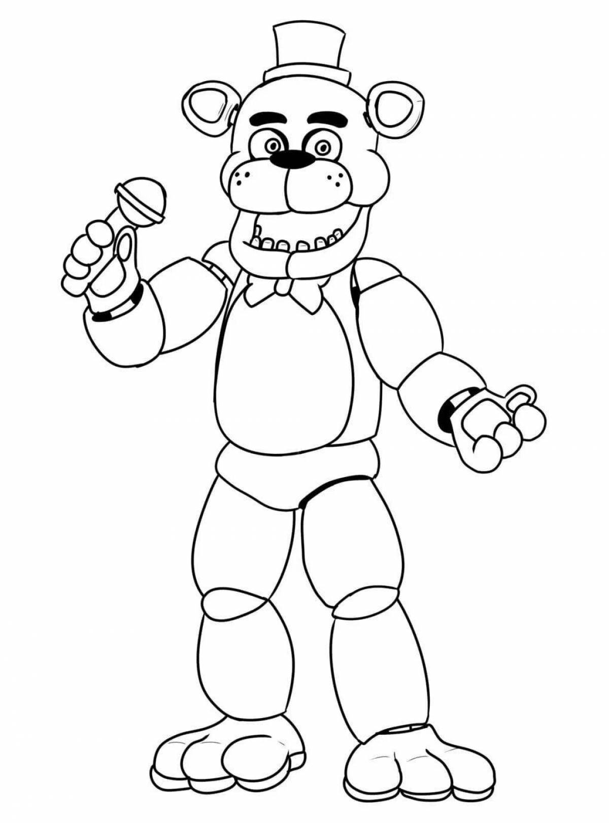 Tempting freddy fighttime coloring page