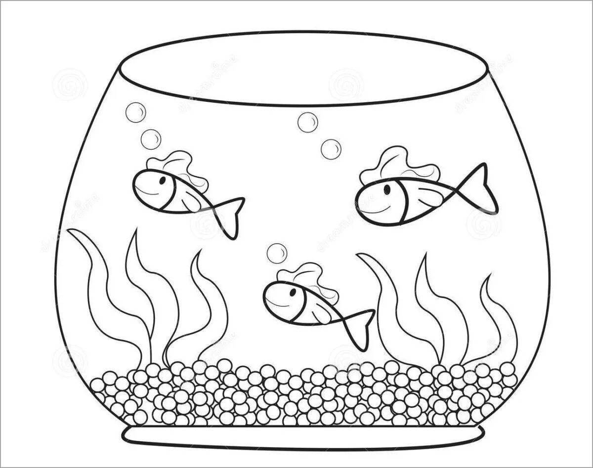 Colorful aquariumdagi balyktar coloring book