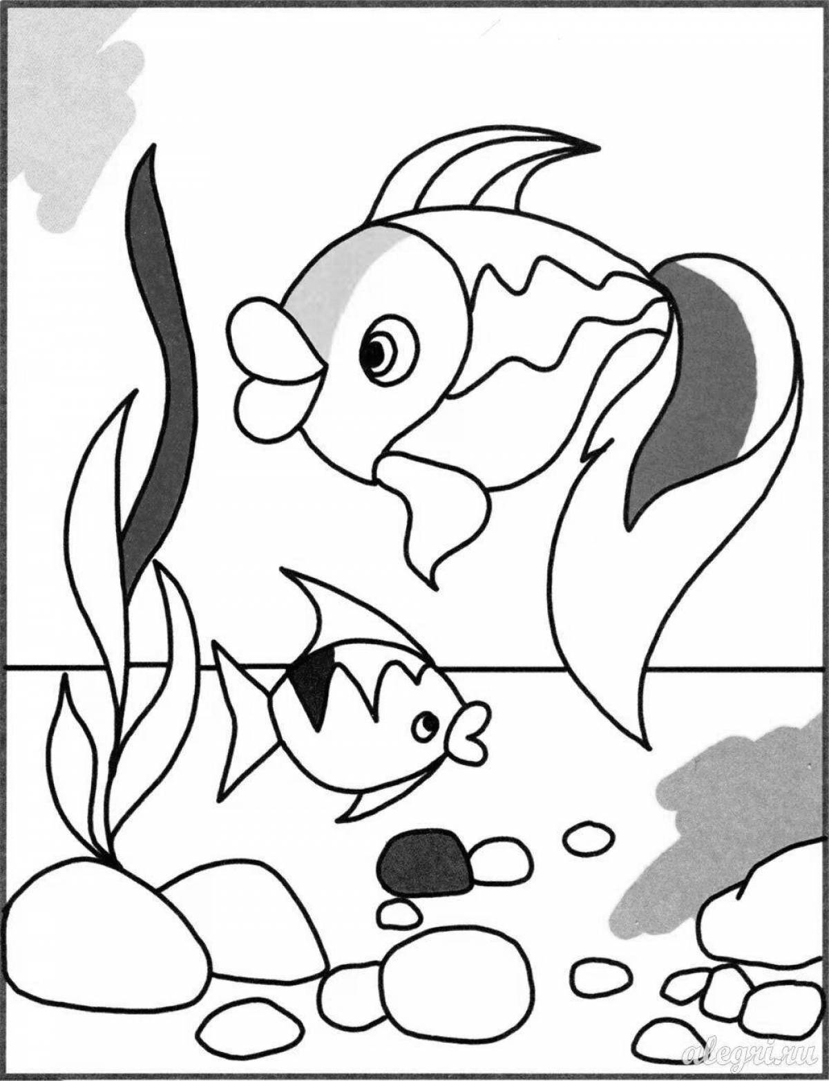 Fun aquariumdagi balyktar coloring book