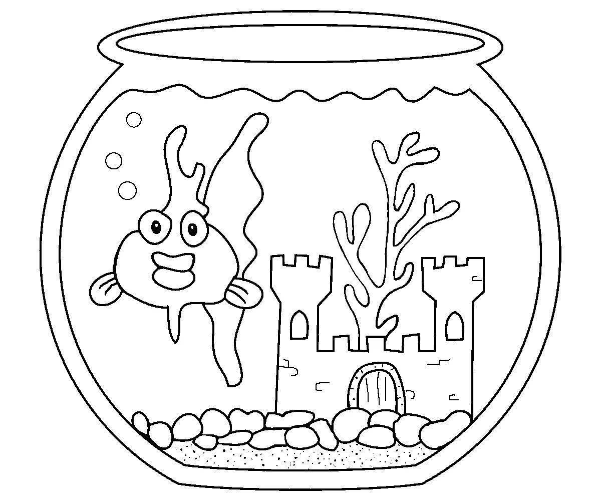 Humorous aquarium Dagi balyktar coloring book