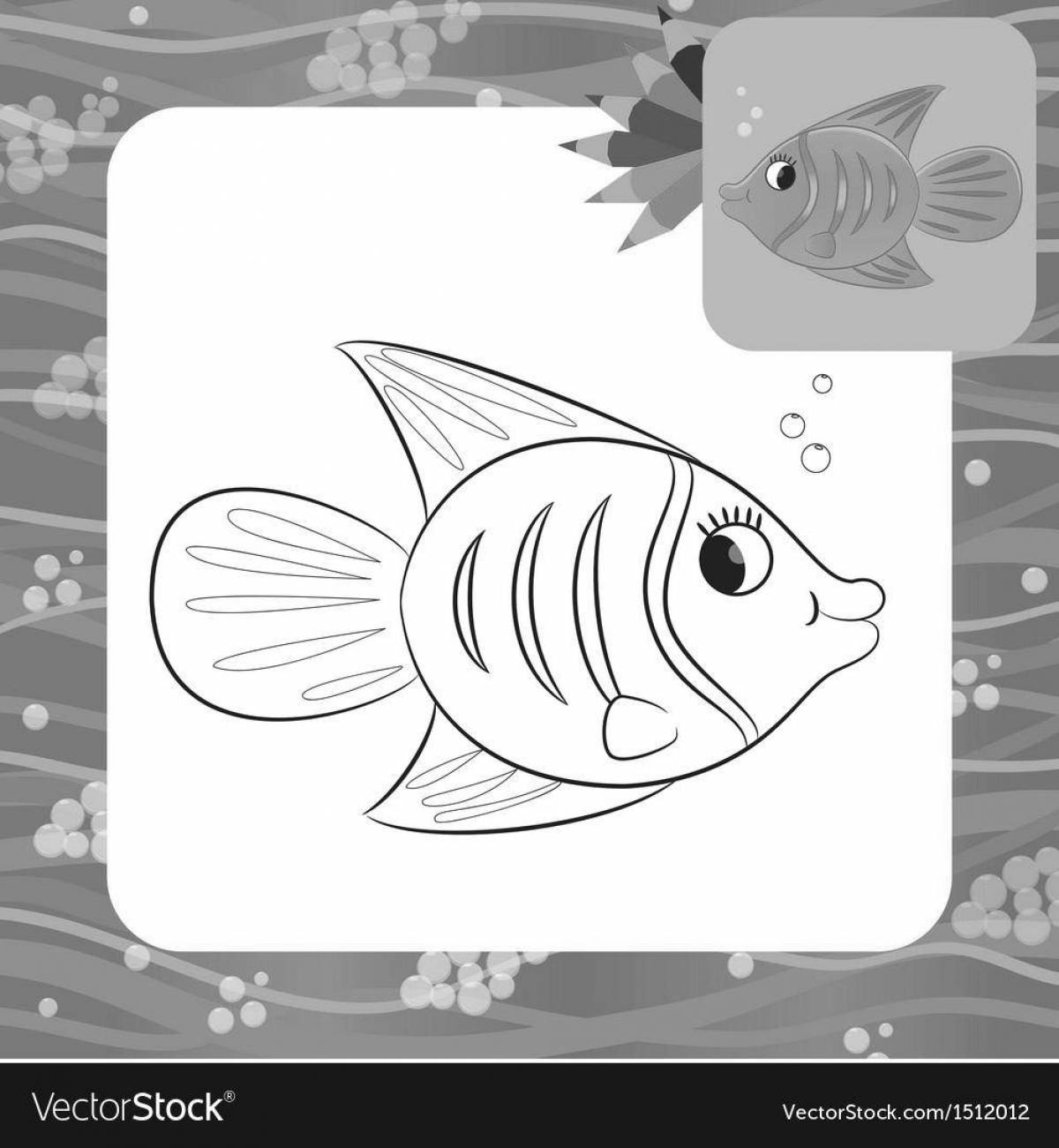 Attractive aquariumdagi balyktar coloring book