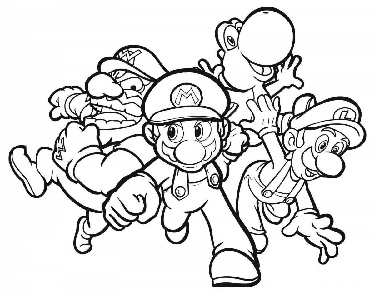 Bright coloring page of all games