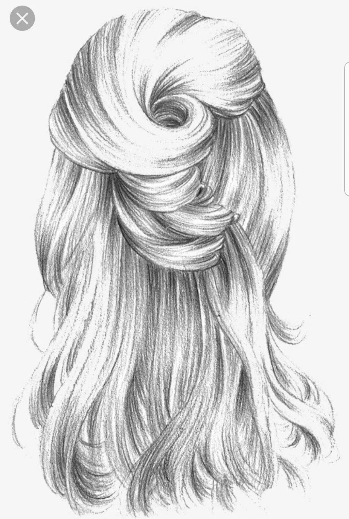 Splendid girl hair coloring page