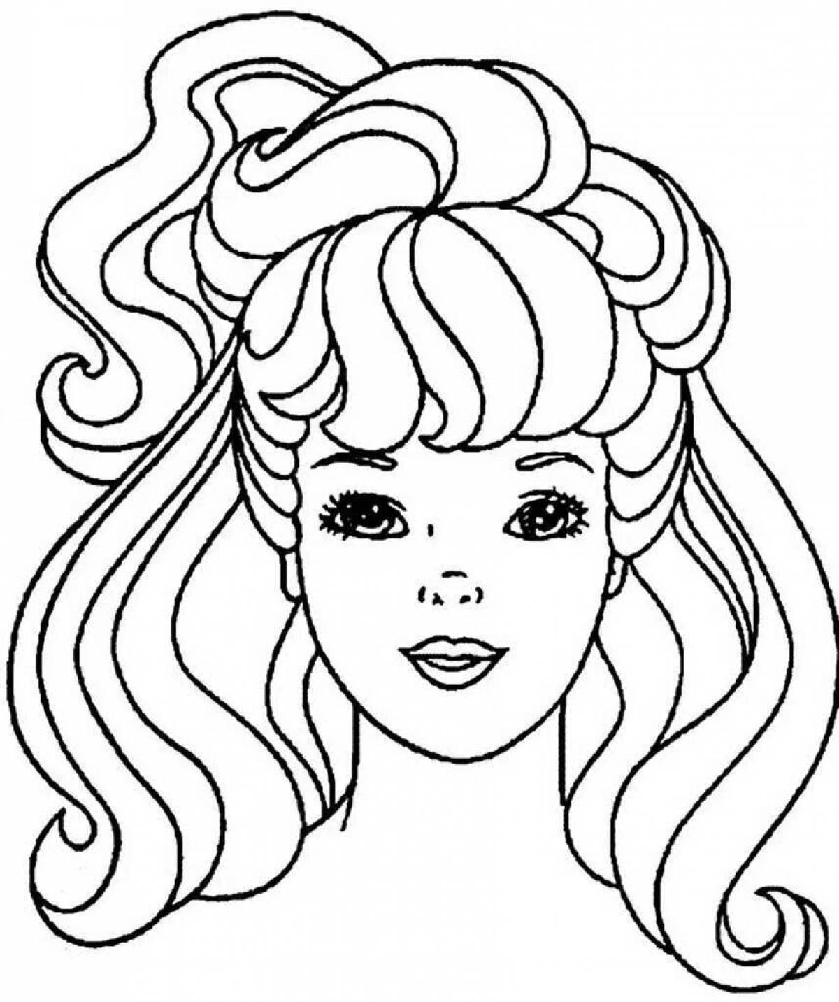 Elegant girl hair coloring page
