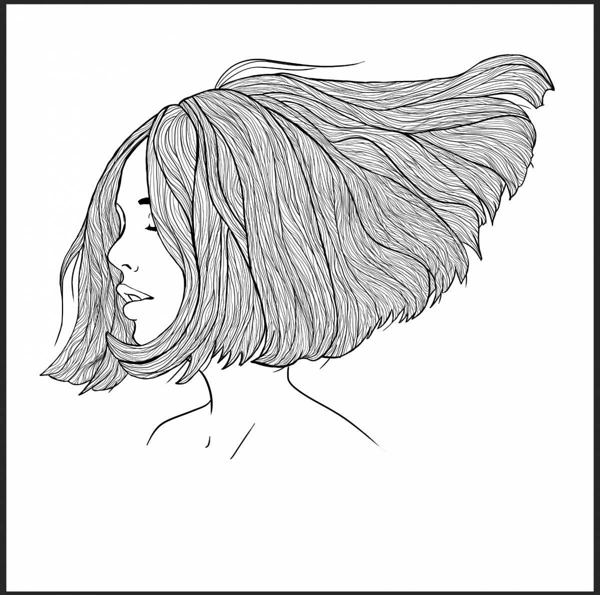 Flawless Girl's Hair Coloring Page