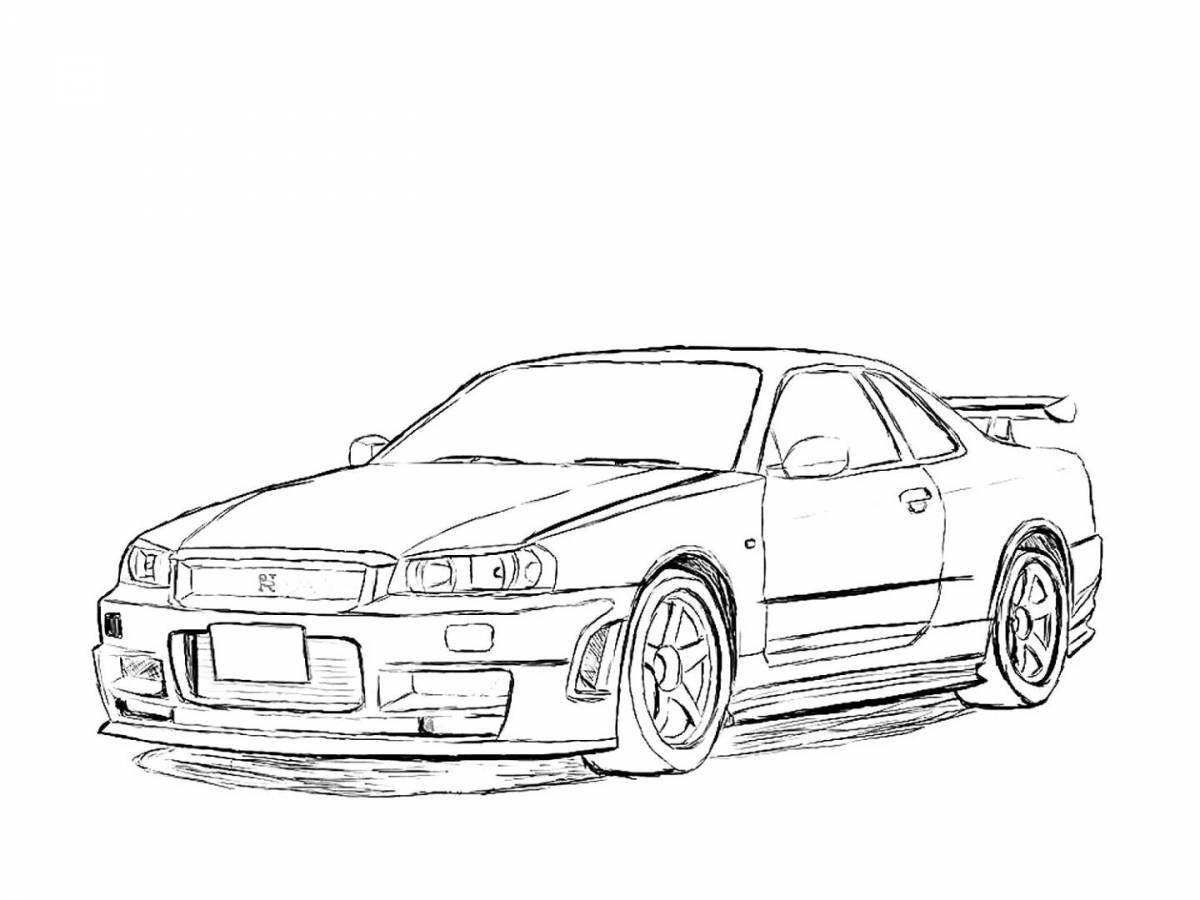 Coloring page majestic Japanese cars