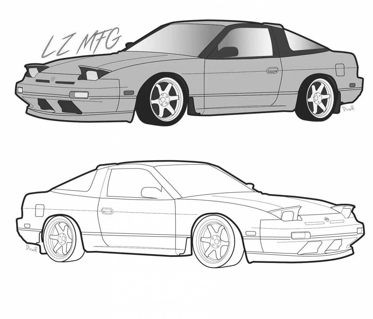 Great japanese cars coloring book