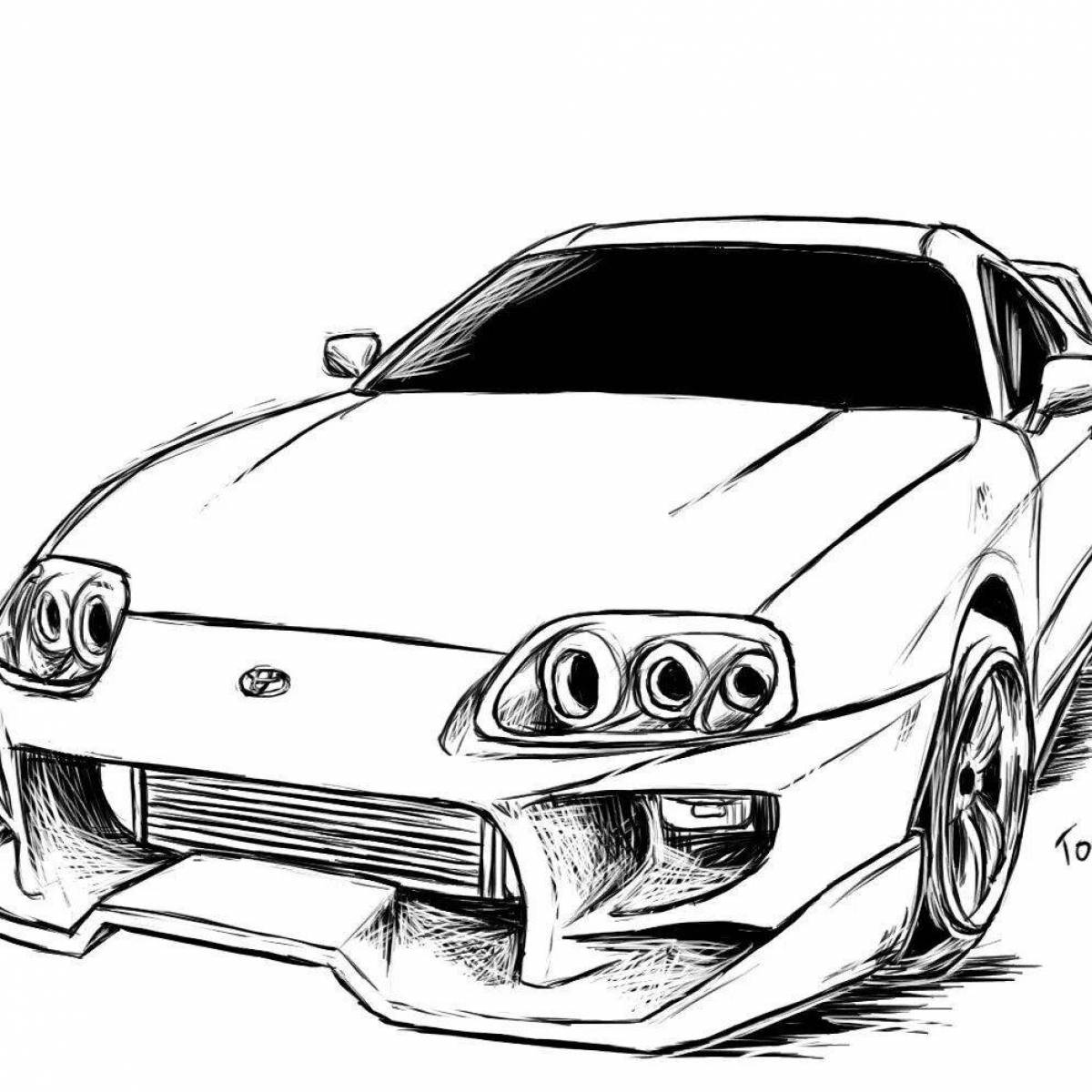 Luxury Japanese cars coloring page